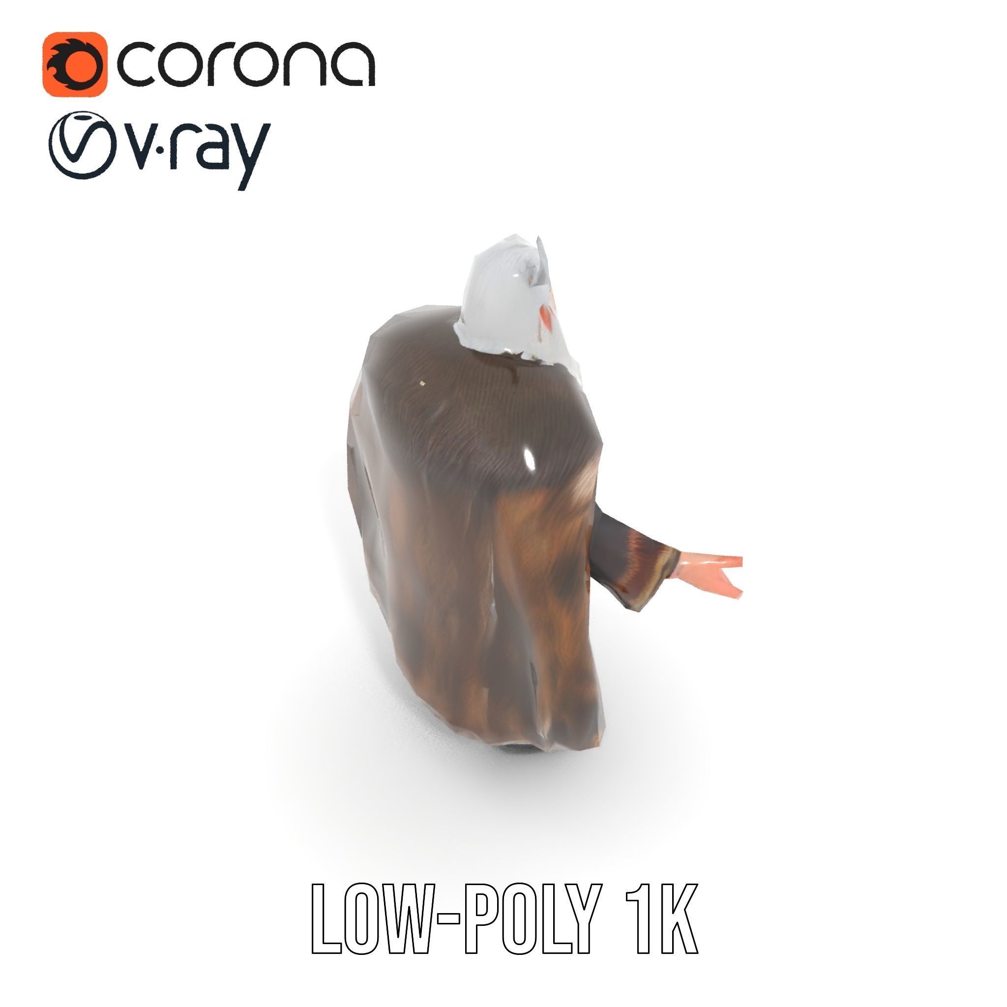 Nordic King Character Model Rigged and Animated Low-poly 3D model_24