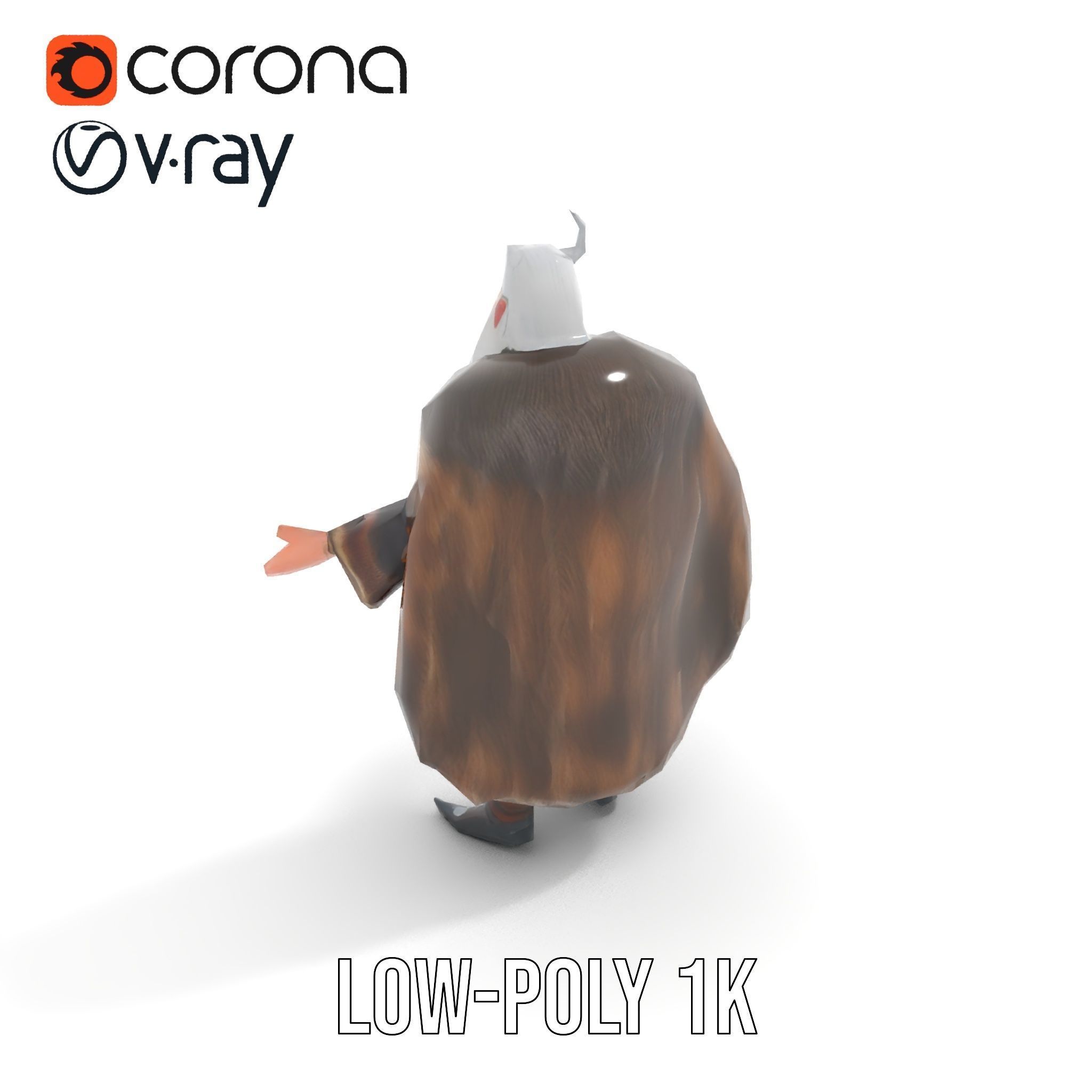 Nordic King Character Model Rigged and Animated Low-poly 3D model_9