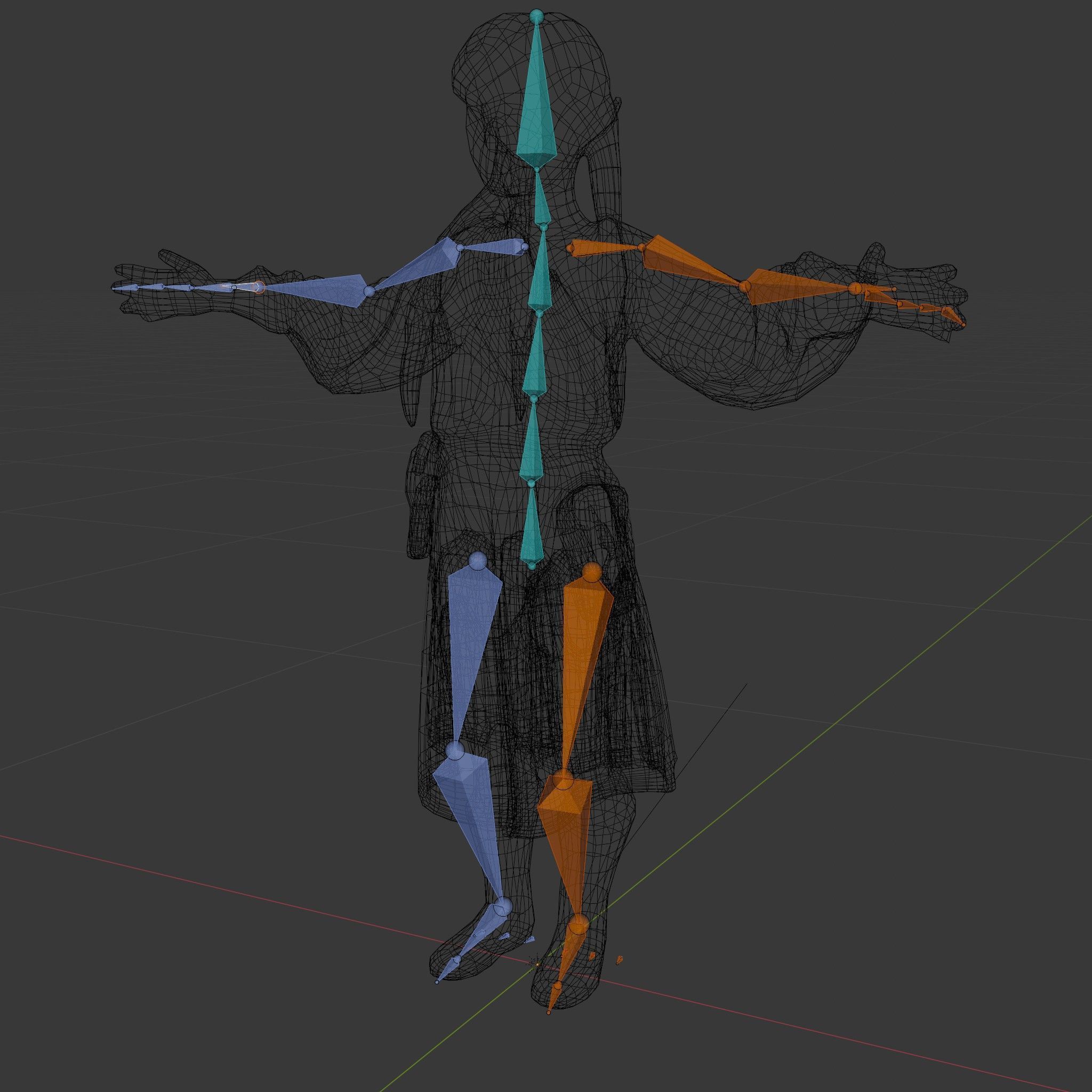 Medieval Female Adventurer Character Rigged and Animated Low-poly 3D model_7