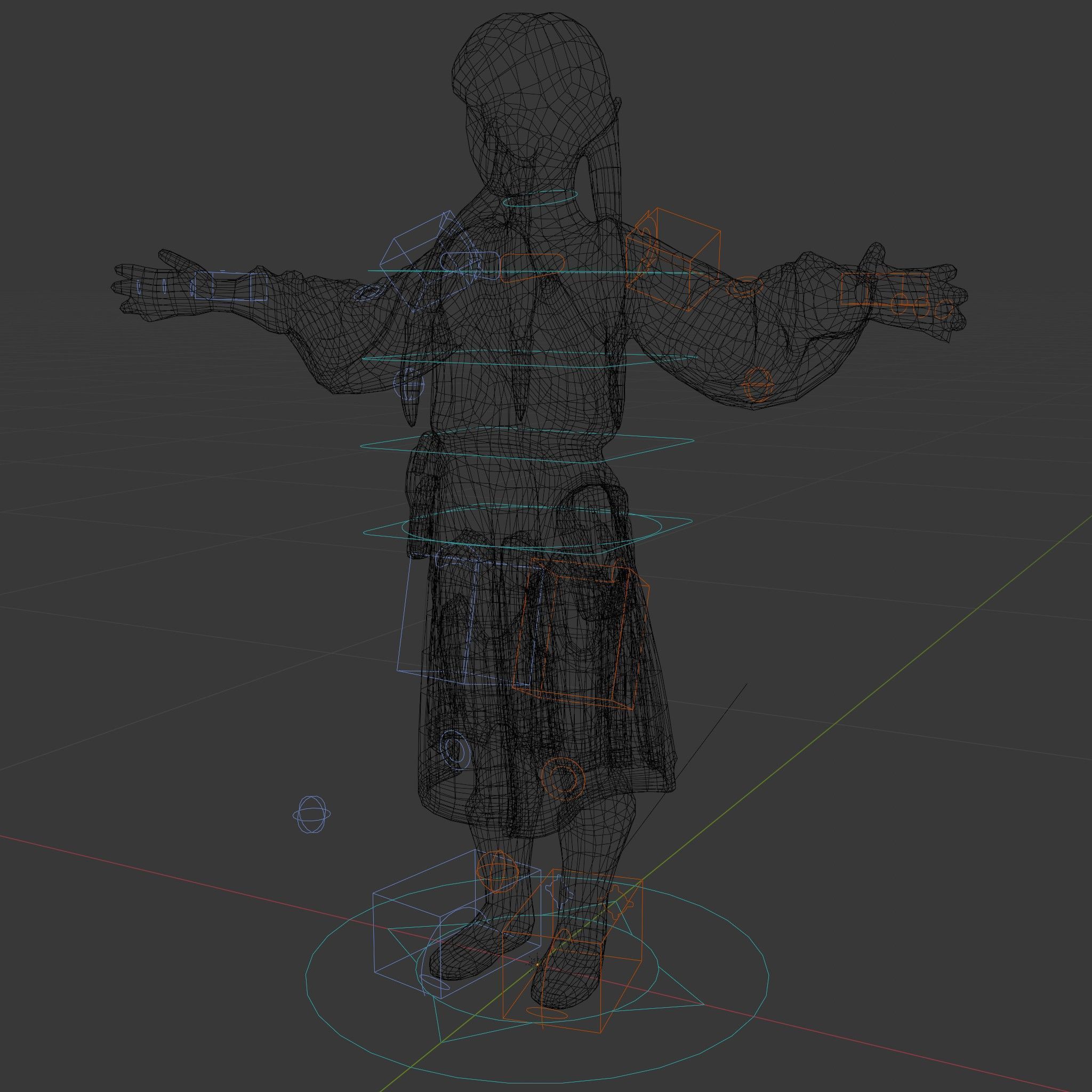 Medieval Female Adventurer Character Rigged and Animated Low-poly 3D model_6