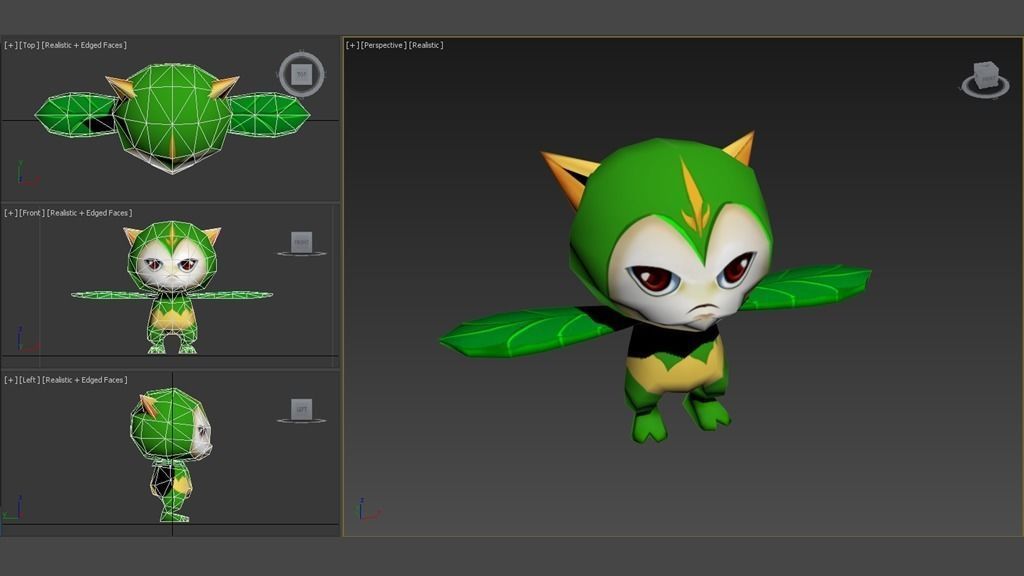 Cartoon Monster Low-poly 3D model_4