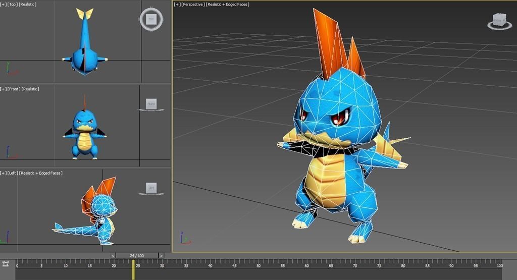 Cartoon Monster Low-poly 3D model_5