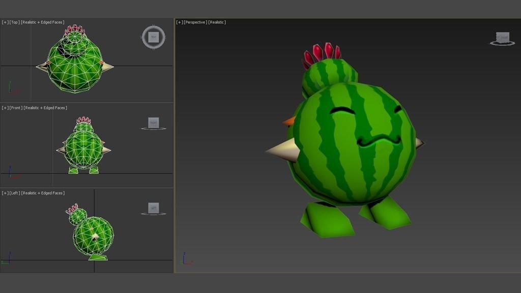 Cartoon Monster Low-poly 3D model_1