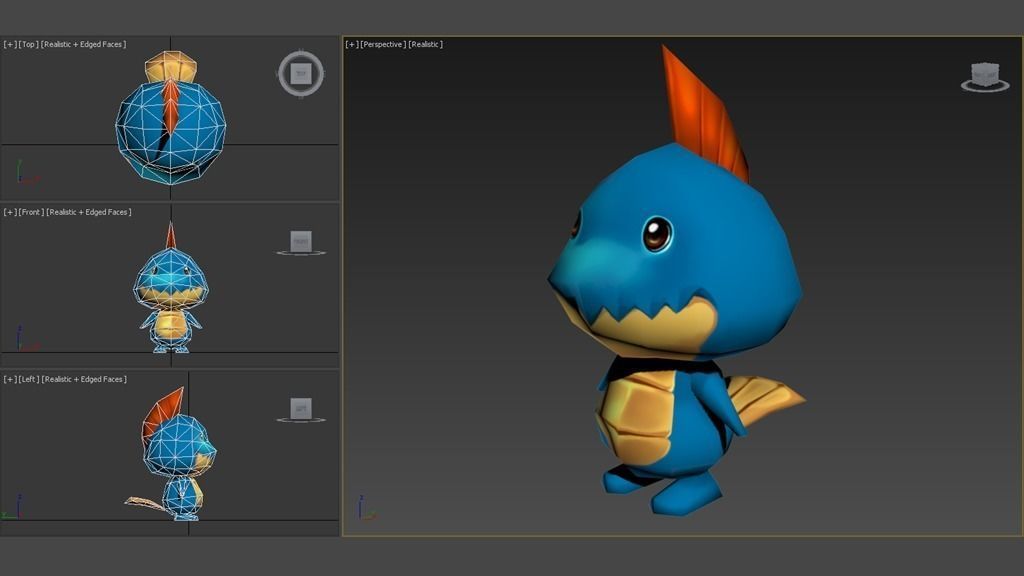 Cartoon Monster Low-poly 3D model_2