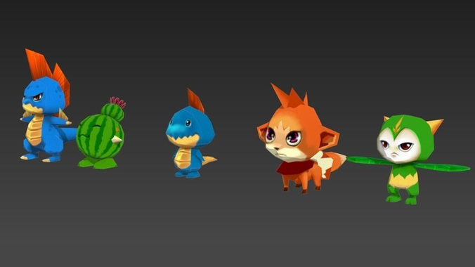 Cartoon Monster Low-poly 3D model