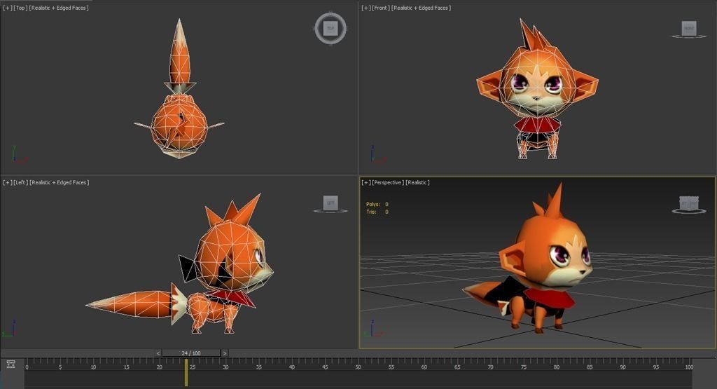 Cartoon Monster Low-poly 3D model_3