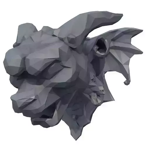 Gargoyle Head Low Poly
