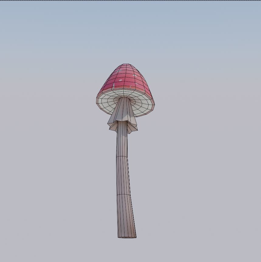 Stylized Red Mushroom Low-poly 3D model_6