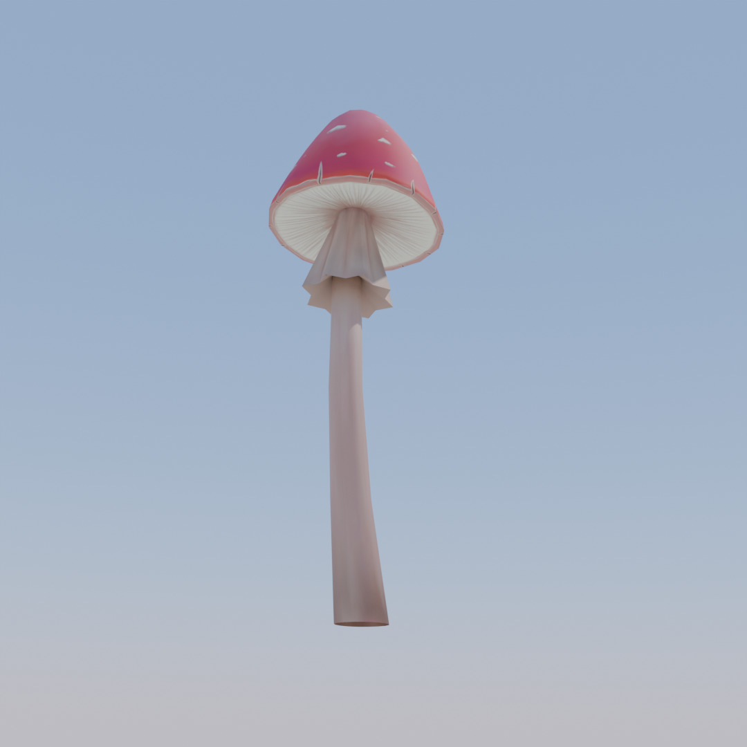 Stylized Red Mushroom Low-poly 3D model_4