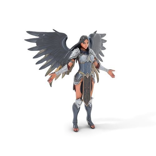 Angel Warrior Rigged and Animated D Character Model Low-poly 3D model