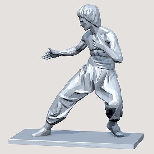 Bruce Lee Low Poly 3D print model