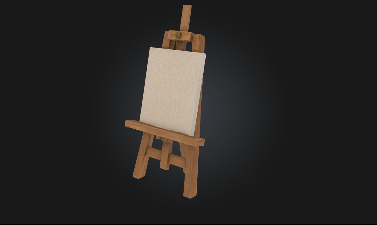 Blank Canvas Minimalist Art Prop Model for Studio 3D model_1