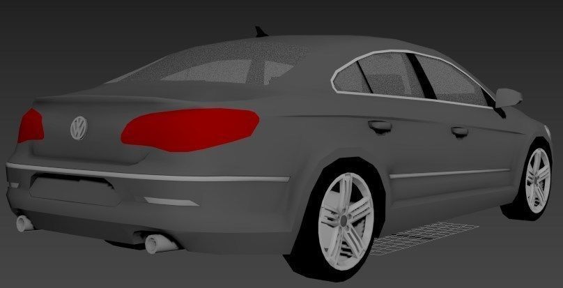 Volkswagen Passat CC 2008 Low-poly 3D model_1