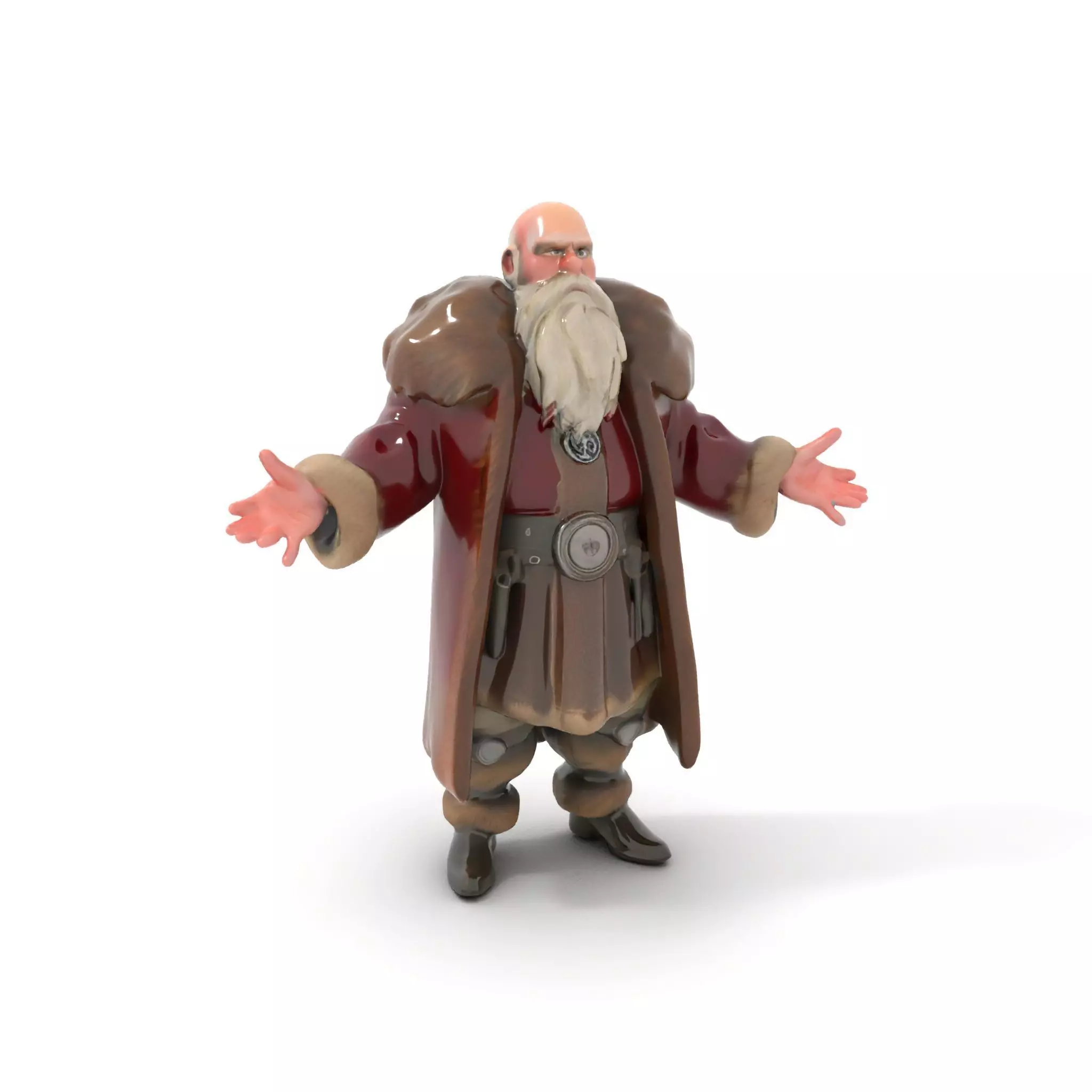Elder FurClad Mystic Rigged and Animated D Character Model Low-poly 3D model