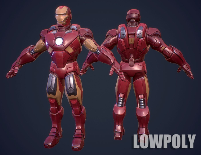 IronMan 3D LowPoly Game Model Low-poly 3D model