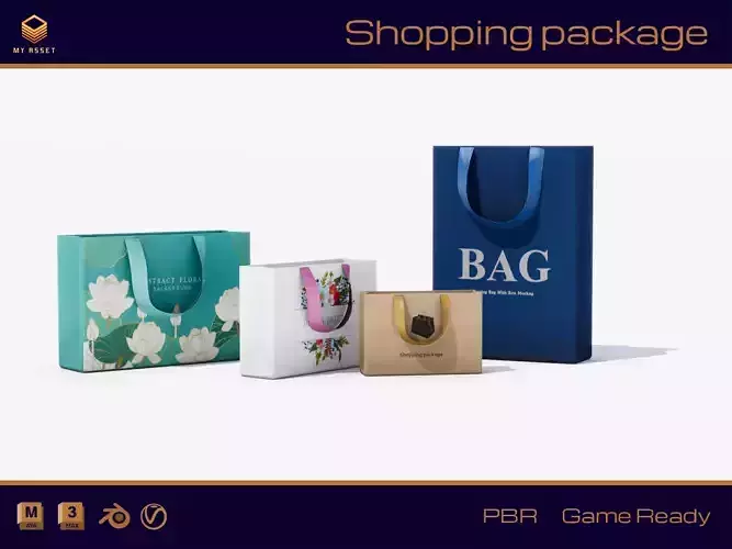 Shopping package Low-poly 3D model