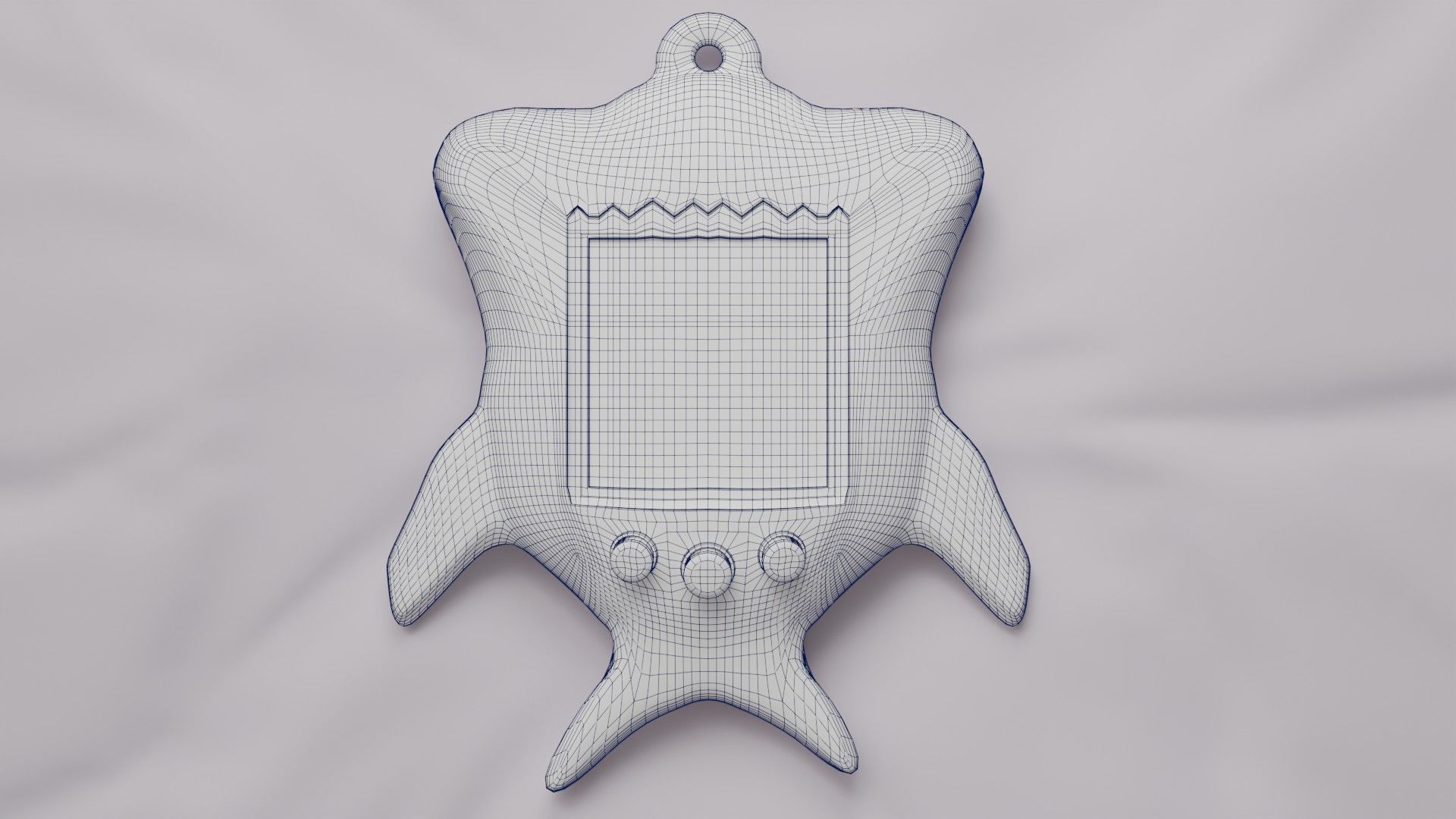 Tamagotchi Hammerhead Shark Cute Toy Low-poly 3D model_24