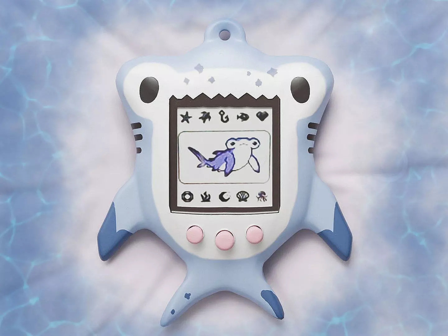 Tamagotchi Hammerhead Shark Cute Toy Low-poly 3D model_0