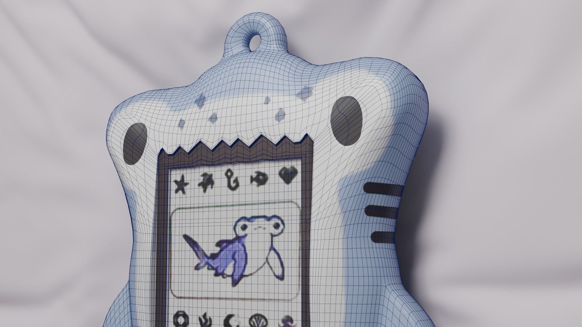 Tamagotchi Hammerhead Shark Cute Toy Low-poly 3D model_17