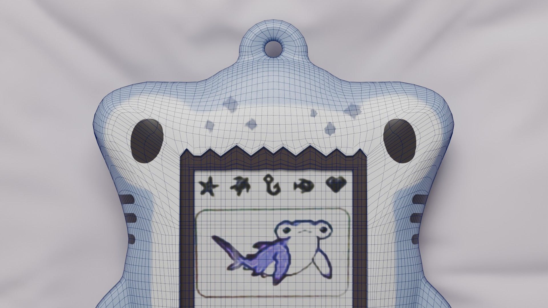 Tamagotchi Hammerhead Shark Cute Toy Low-poly 3D model_18