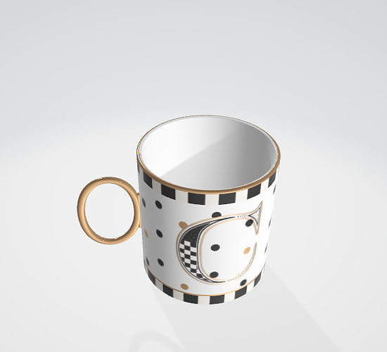 MacKenzie Childs My Mug Initial G Coffee Cup White 3D model