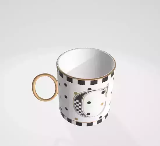 MacKenzie Childs My Mug Initial G Coffee Cup White 3D model