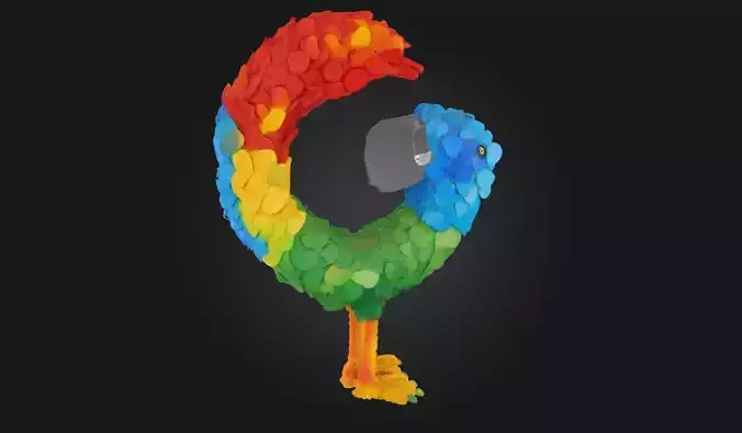 Colorful Parrot Circle  Vibrant Bird Arrangement