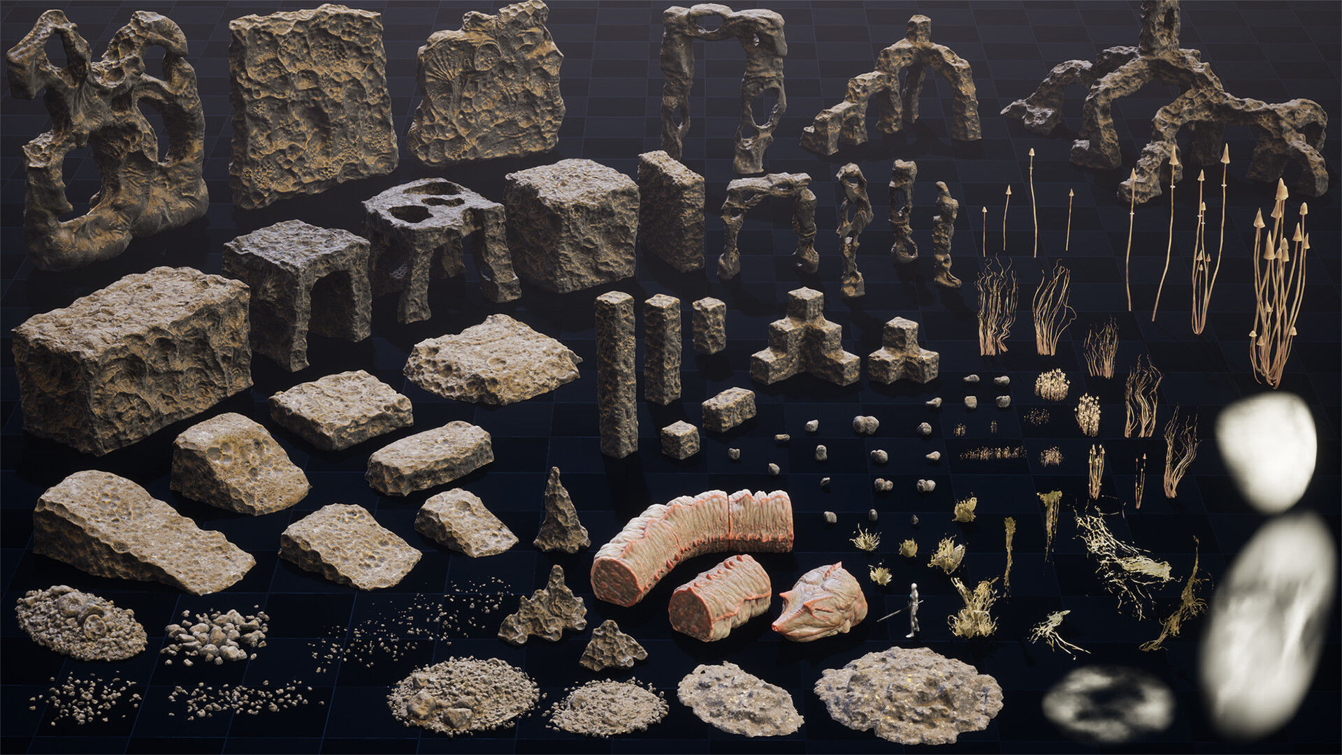 Haunt Stone Hollow Caves - Unreal Engine - Asset Pack Low-poly 3D model_14