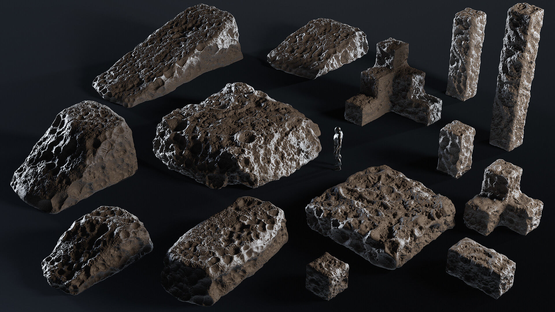 Haunt Stone Hollow Caves - Unreal Engine - Asset Pack Low-poly 3D model_24