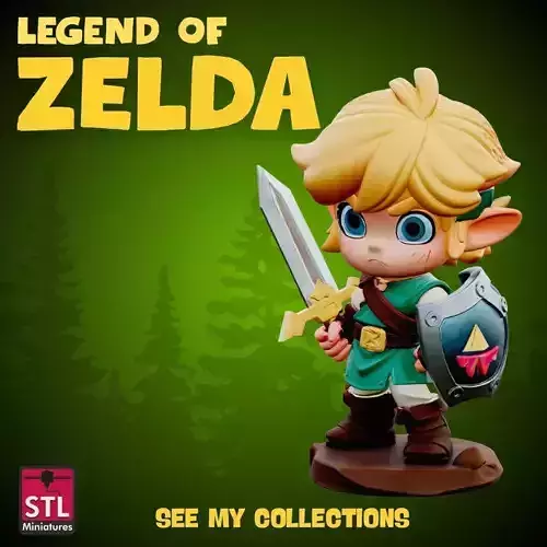 Chibi Hero of Time STL File Zelda Miniature Fantasy Collectible