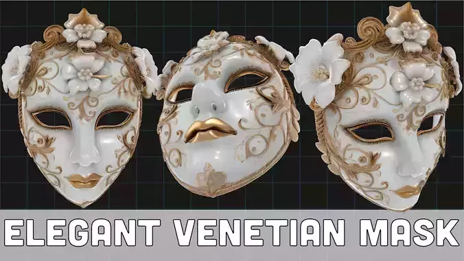 Elegant Venetian Mask Ornate Floral Carnival Mask