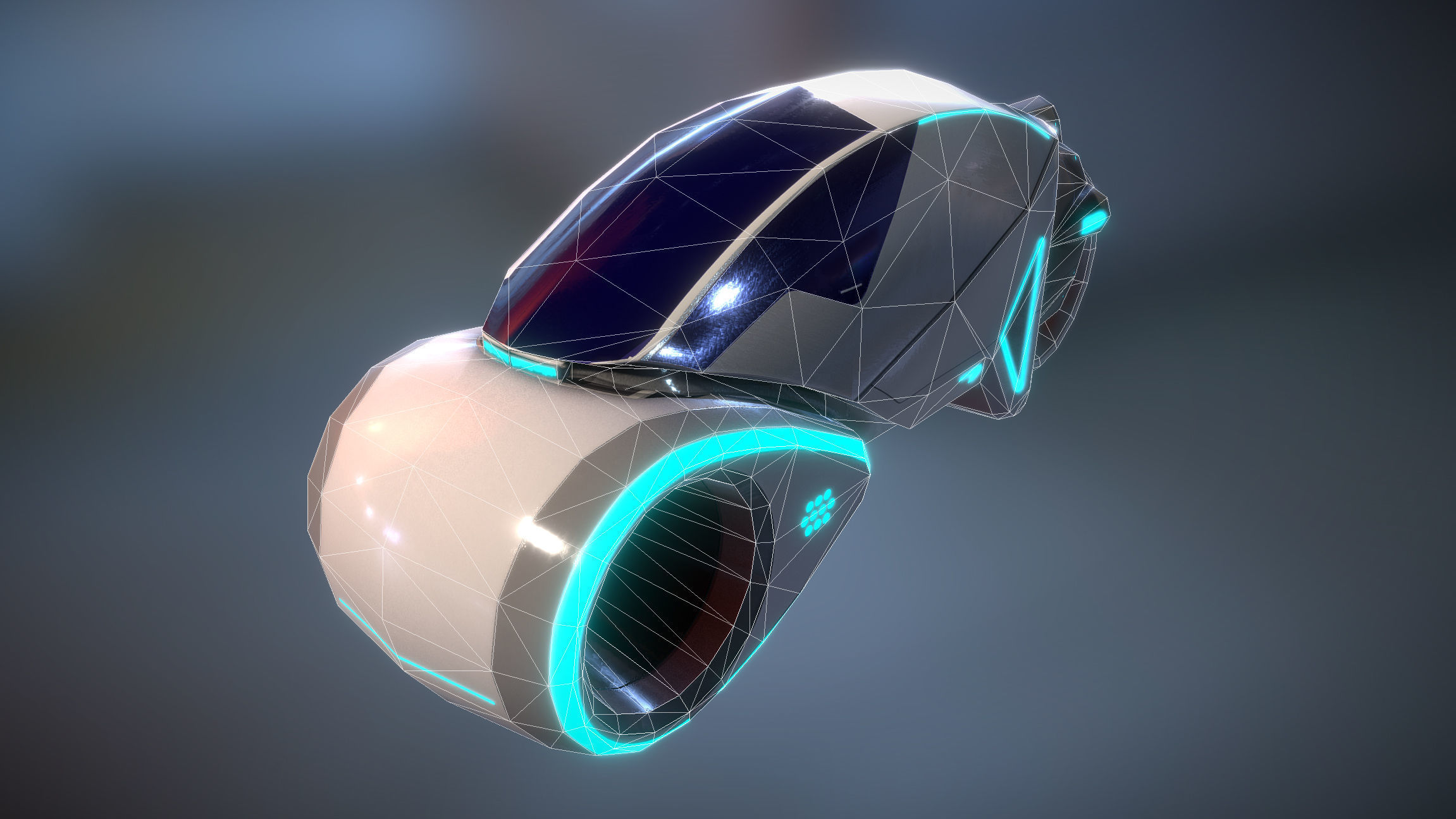 Scie-Fi Vehicle  Low-poly 3D model_2