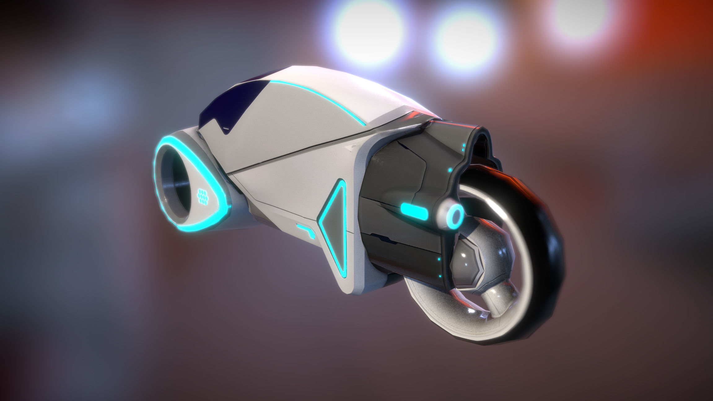 Scie-Fi Vehicle  Low-poly 3D model_3