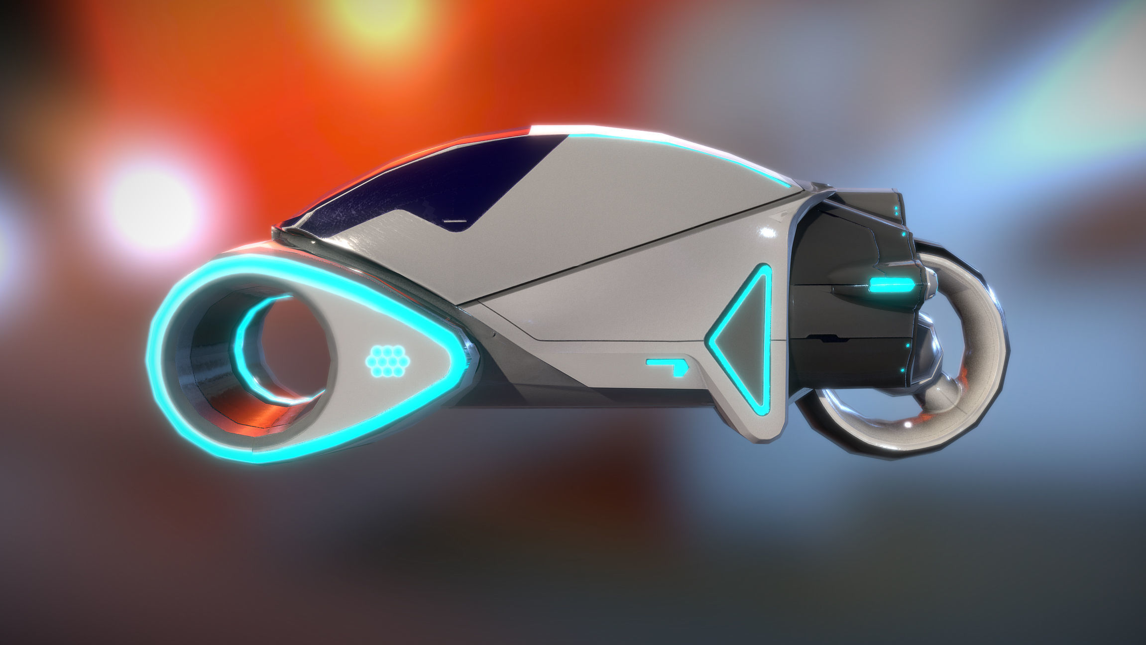 Scie-Fi Vehicle  Low-poly 3D model_1
