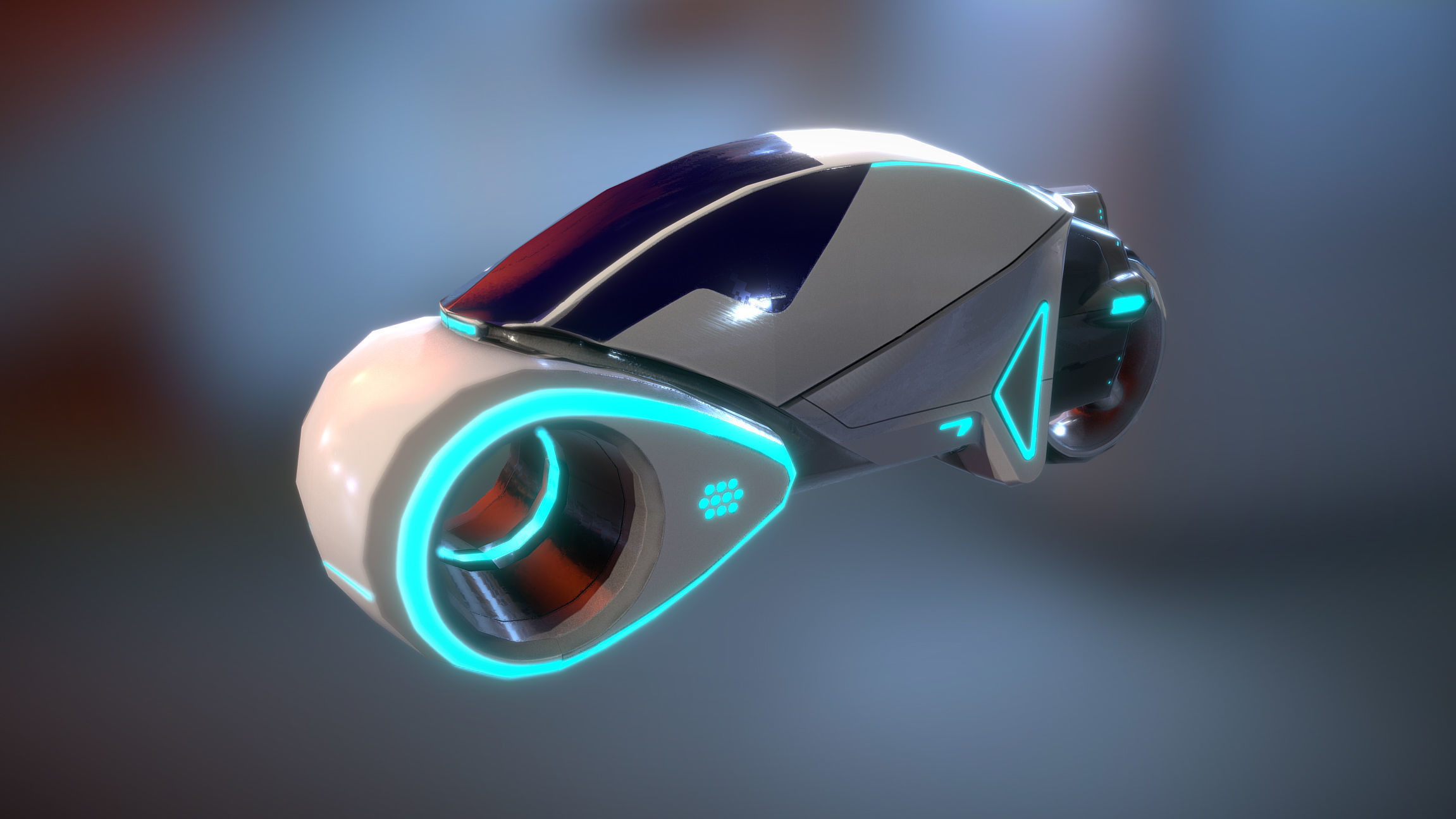 Scie-Fi Vehicle  Low-poly 3D model_0