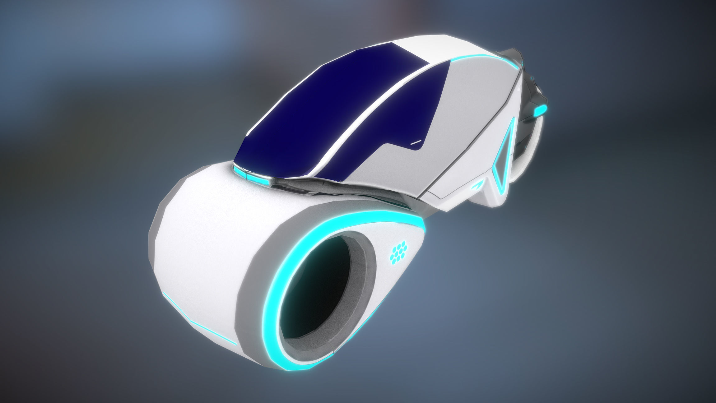 Scie-Fi Vehicle  Low-poly 3D model_6