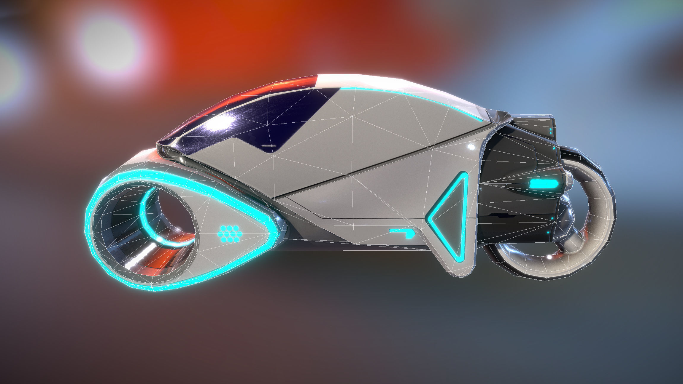 Scie-Fi Vehicle  Low-poly 3D model_5