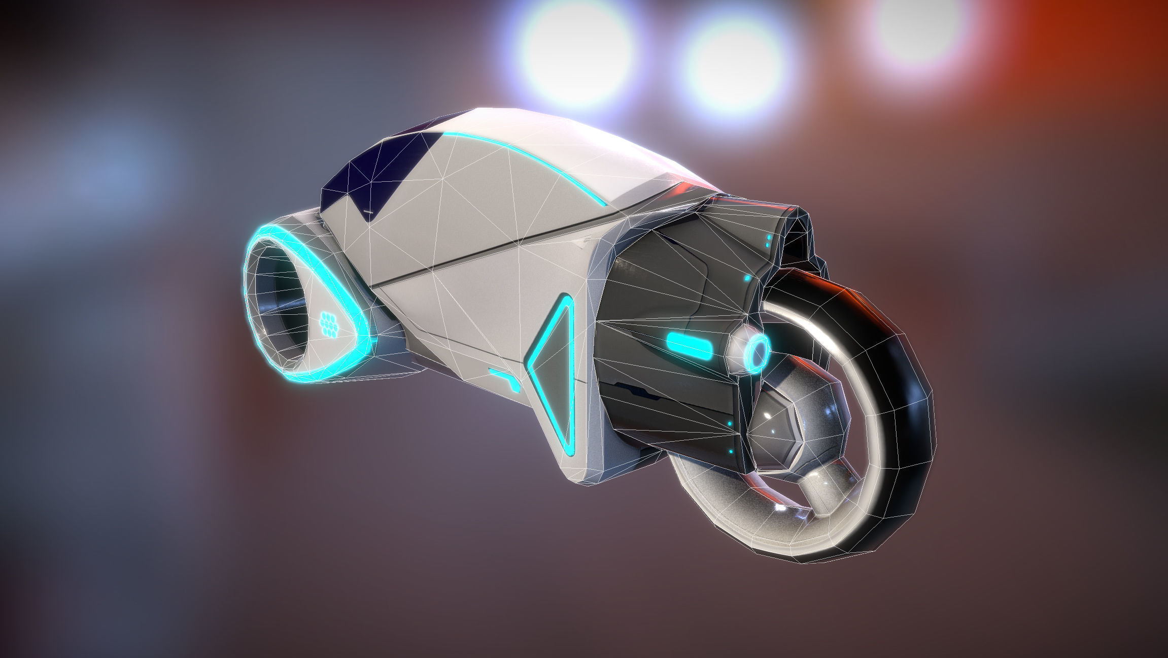 Scie-Fi Vehicle  Low-poly 3D model_4