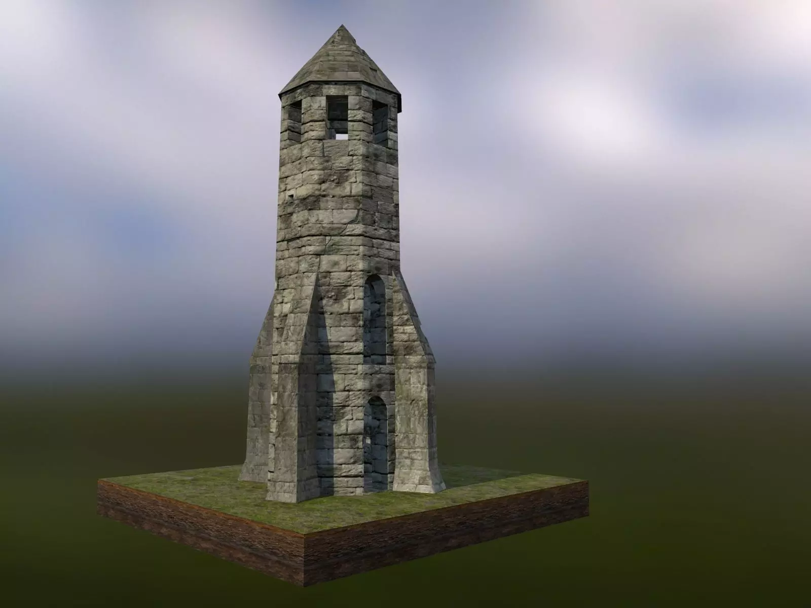 Medieval Lighthouse Free low-poly 3D model