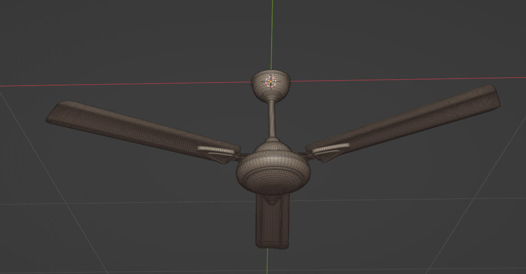 Ceiling fan Low-poly 3D model_5