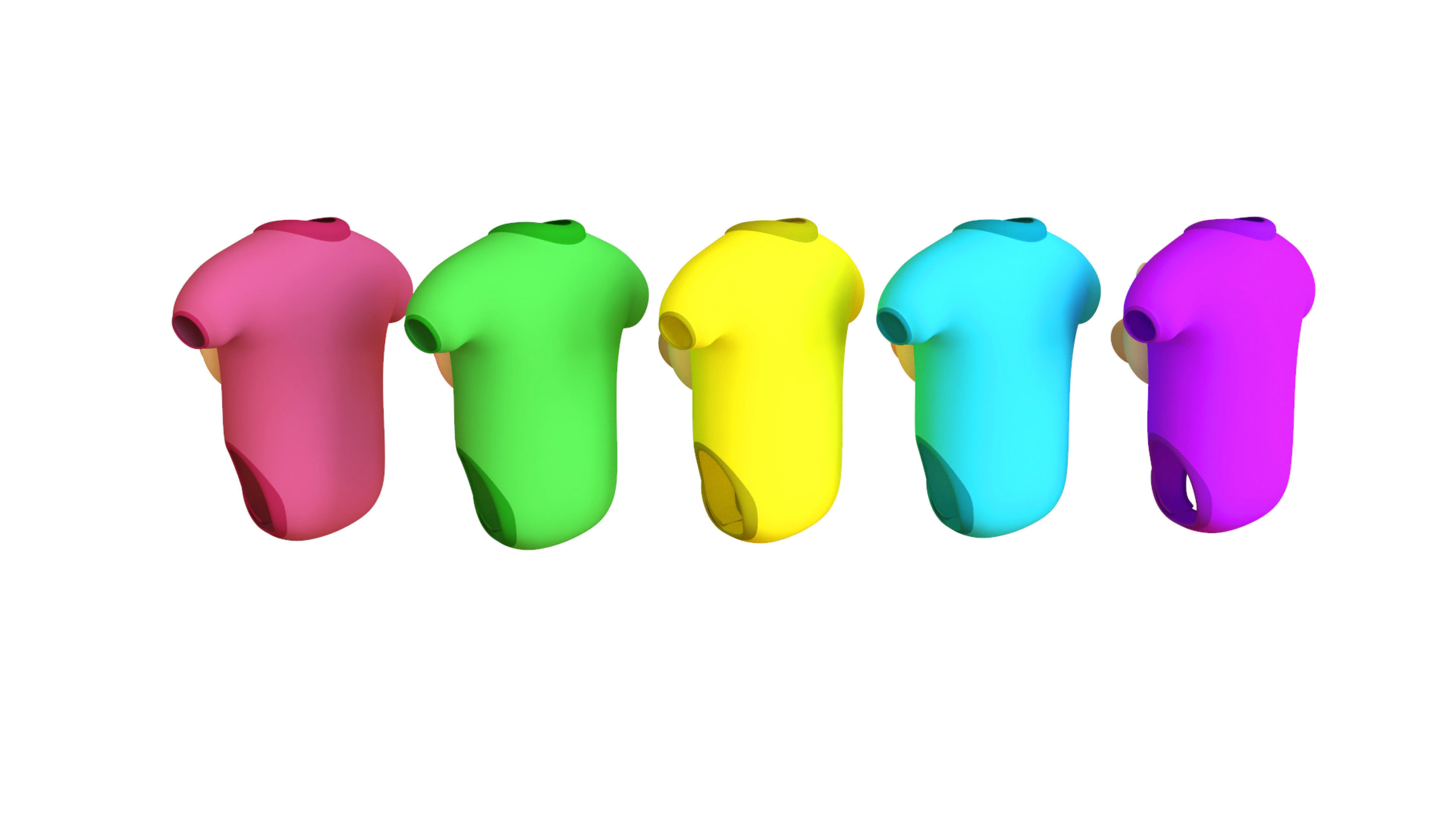 Cute Unicorn Baby Bodysuit 3D Models - Colorful Set Low-poly 3D model_4