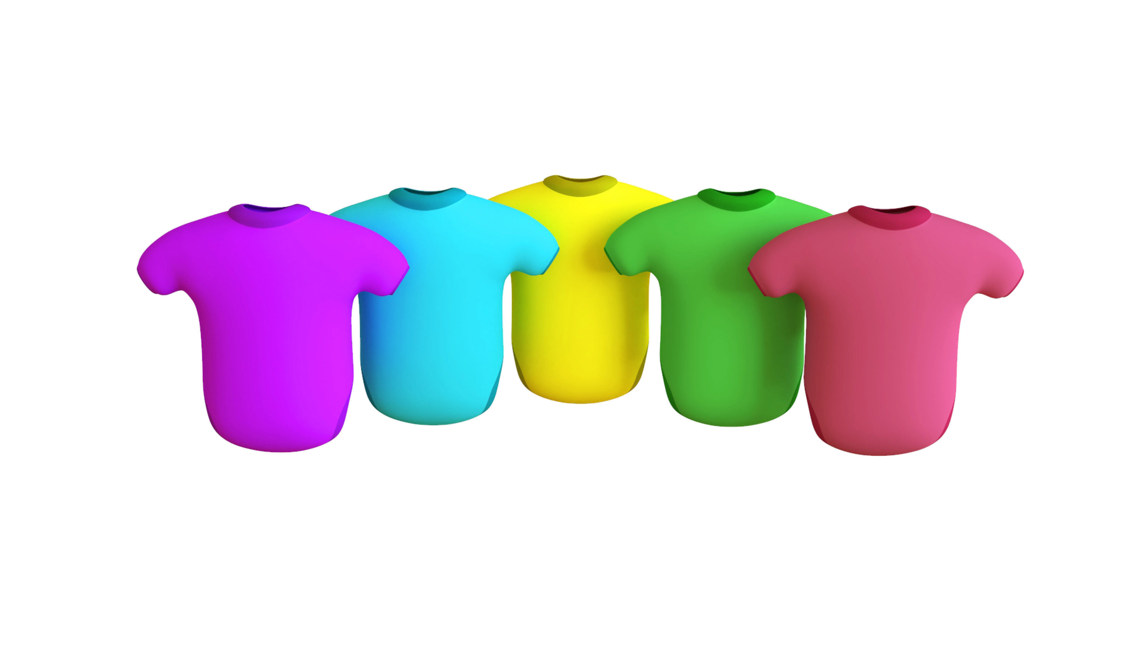 Cute Unicorn Baby Bodysuit 3D Models - Colorful Set Low-poly 3D model_2