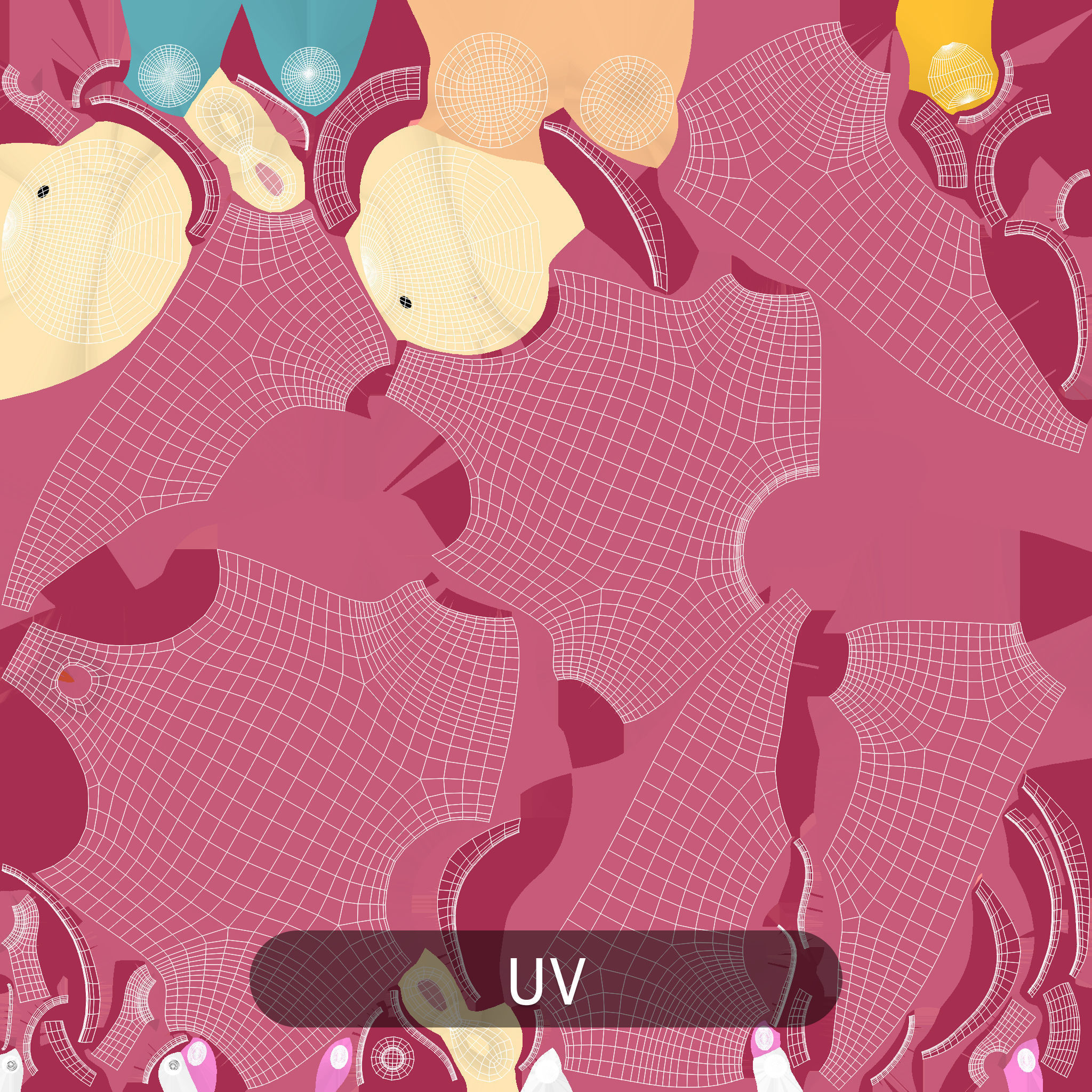 Cute Unicorn Baby Bodysuit 3D Models - Colorful Set Low-poly 3D model_10