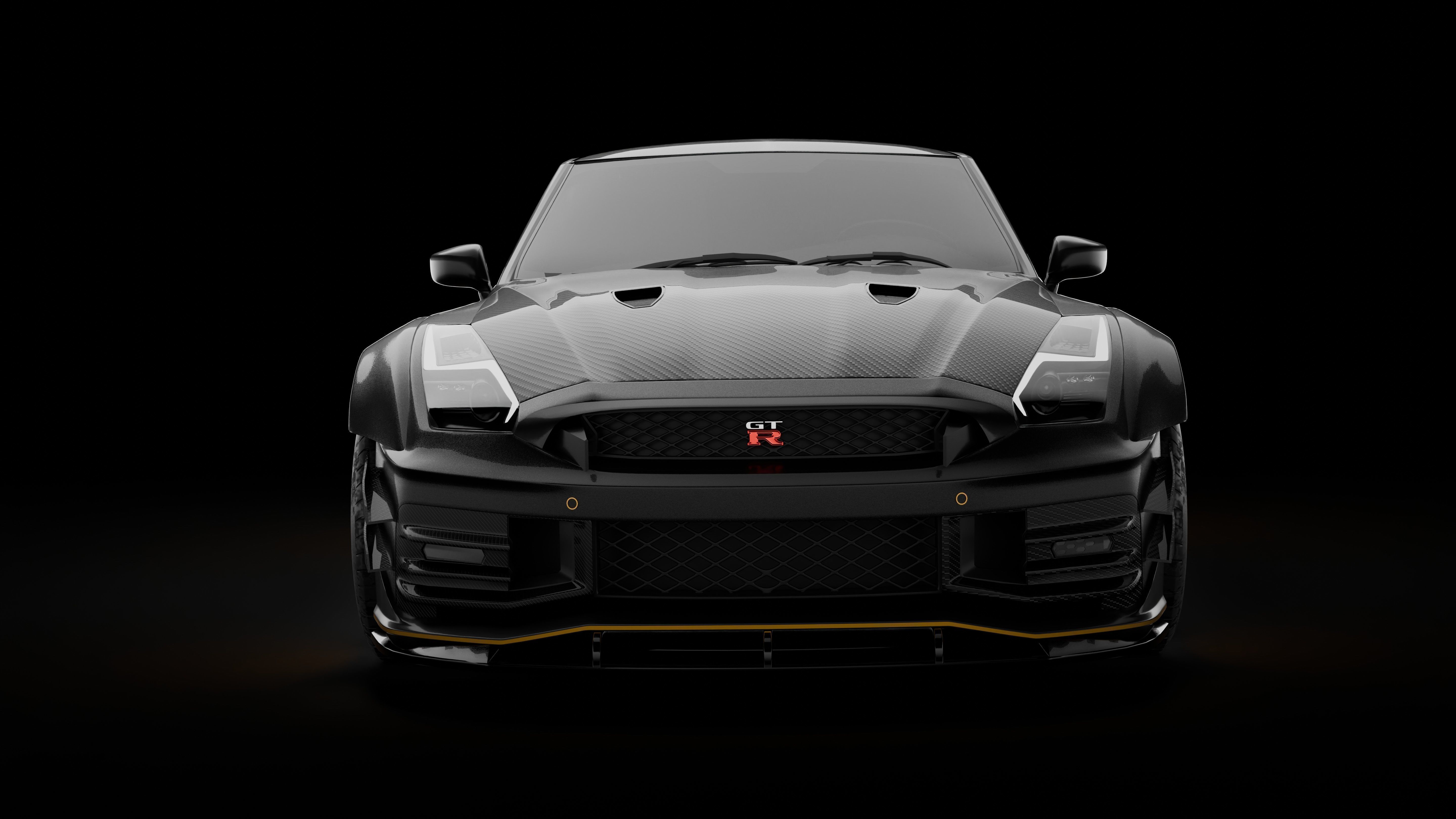 nissan GTR Low-poly 3D model_3