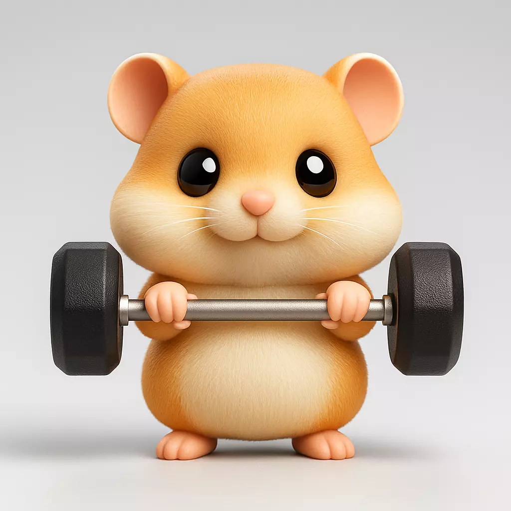 Cute Hamster Bodybuilder 3D print model_0