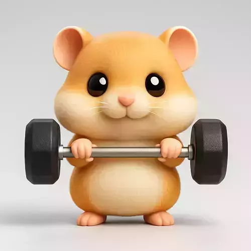 Cute Hamster Bodybuilder 3D print model