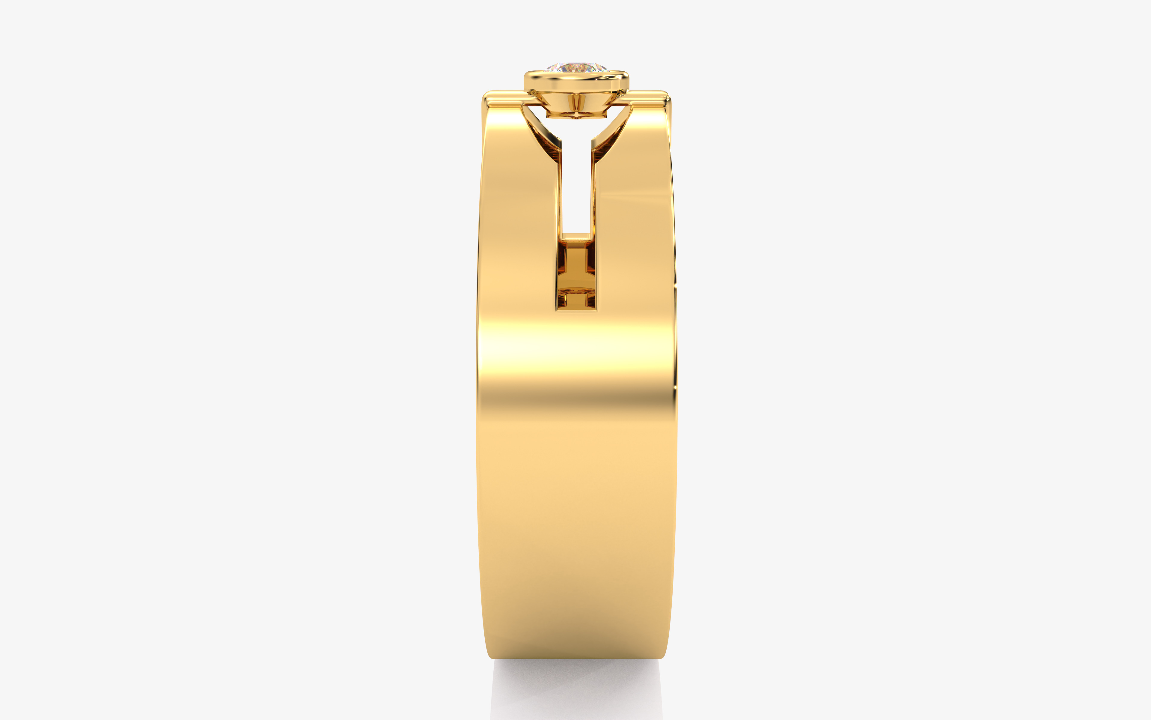 Mens Solitaire Ring 3dm stl renders details 3D print model_14