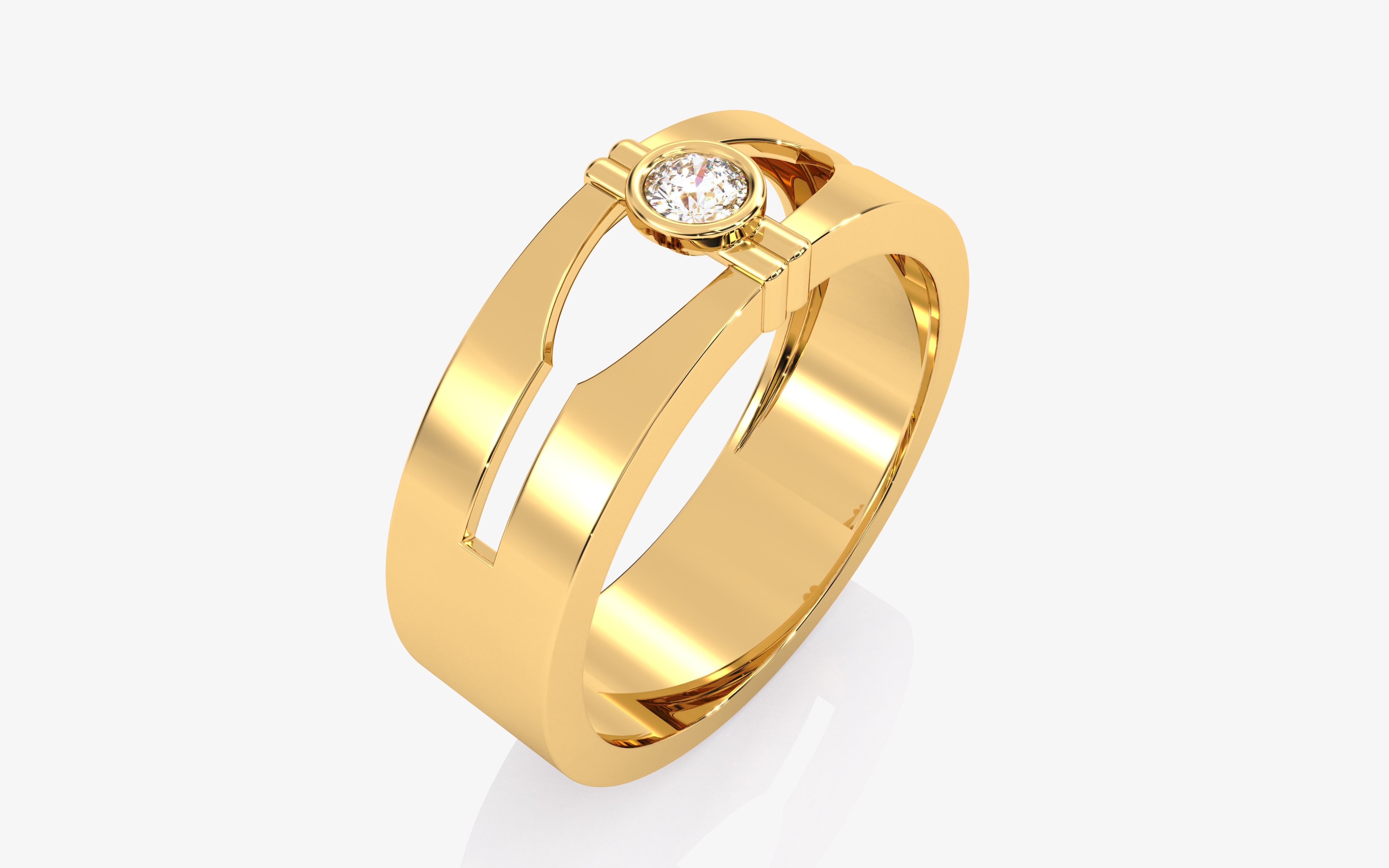 Mens Solitaire Ring 3dm stl renders details 3D print model_13