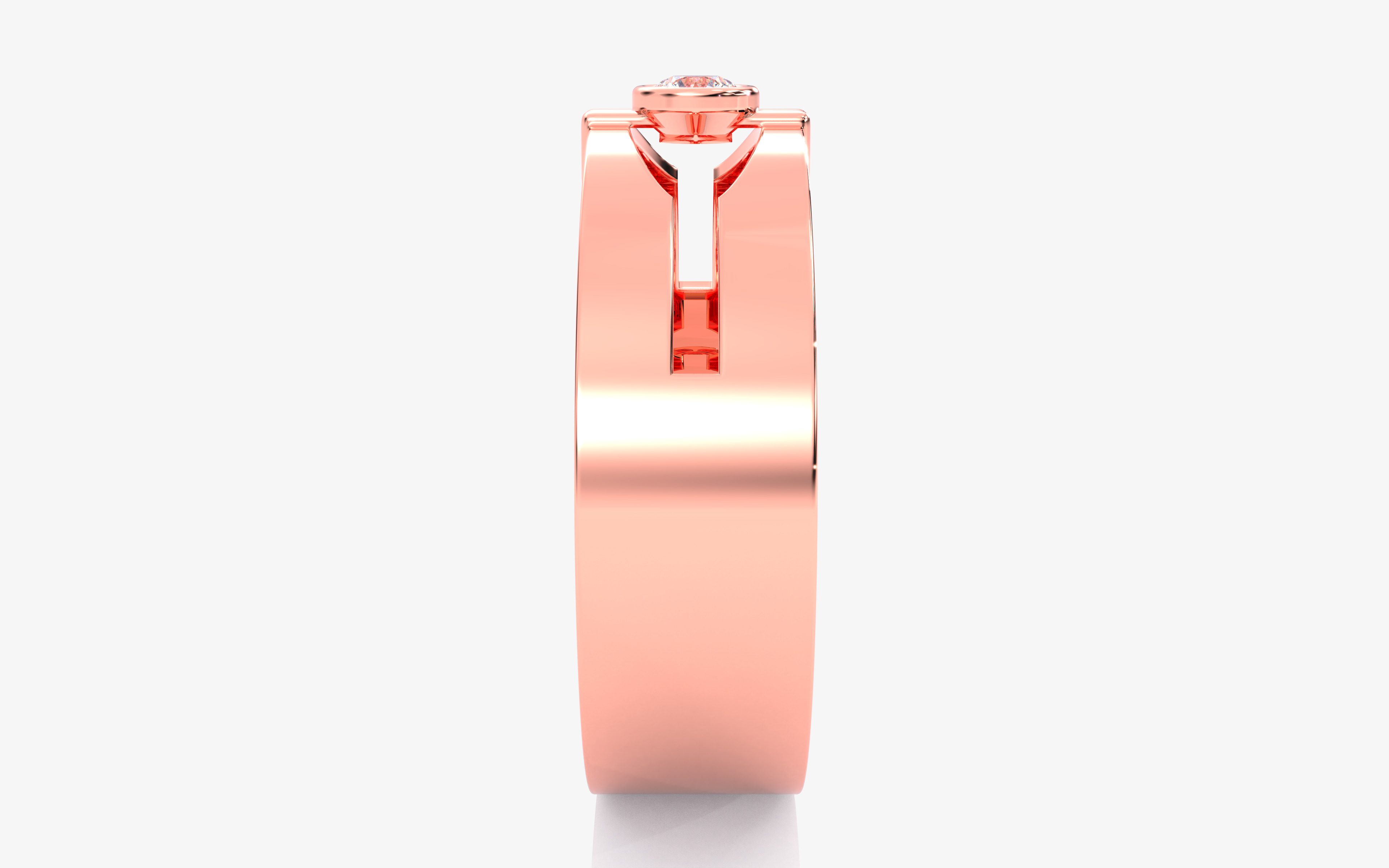 Mens Solitaire Ring 3dm stl renders details 3D print model_2