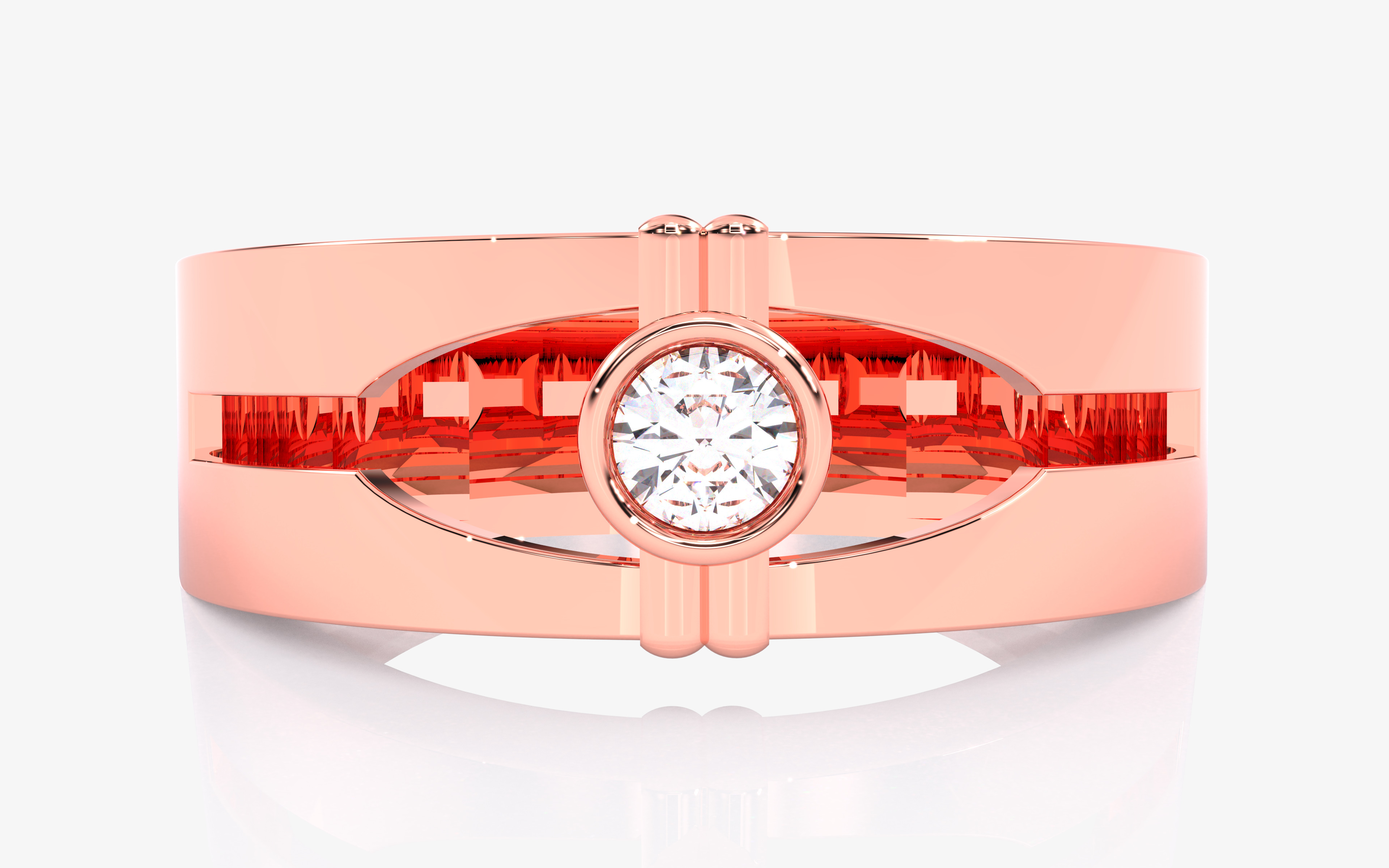 Mens Solitaire Ring 3dm stl renders details 3D print model_8